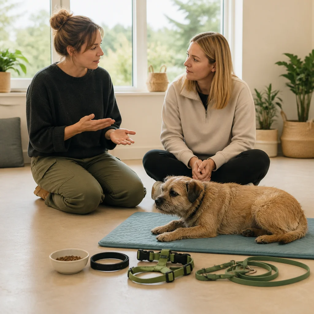 A trainer demonstrating a reward-based method