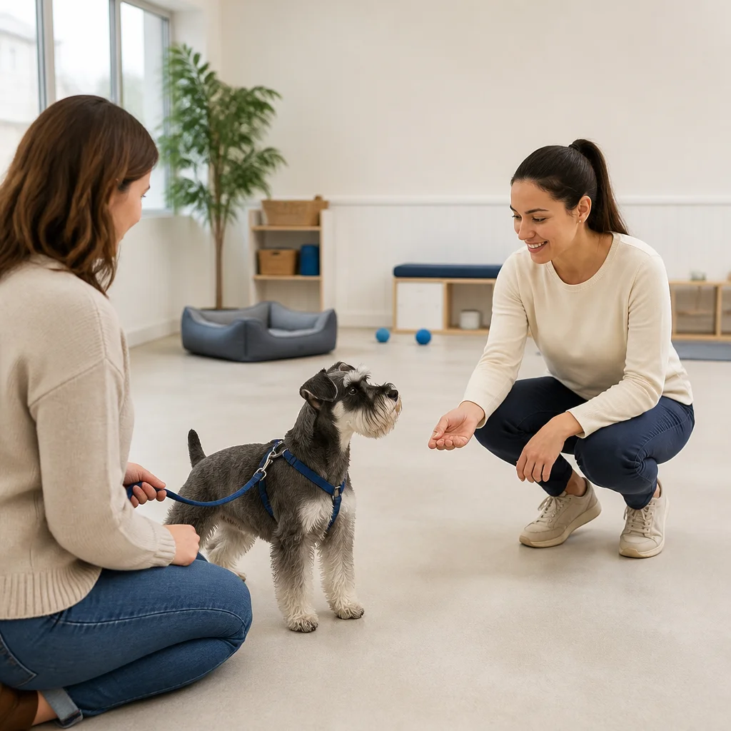 An owner observing the dog’s comfort before choosing