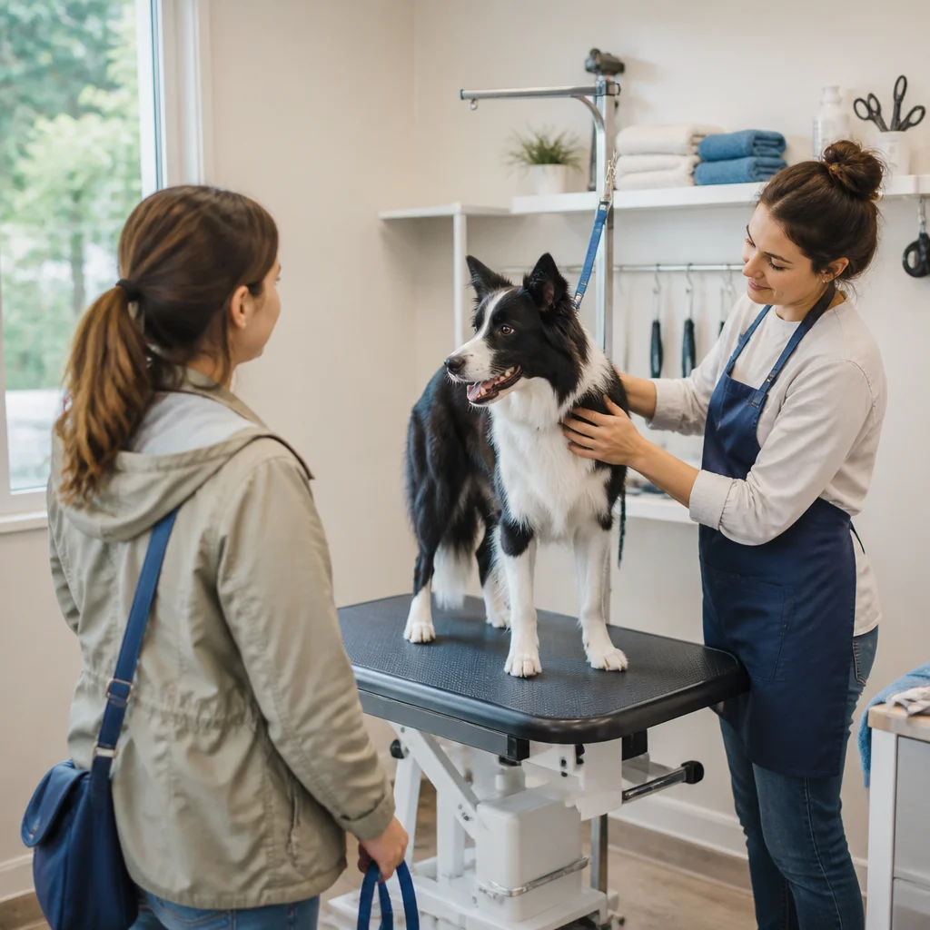 An owner observing the dog’s comfort before choosing