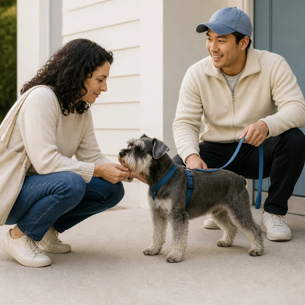 An owner observing the dog’s comfort before choosing
