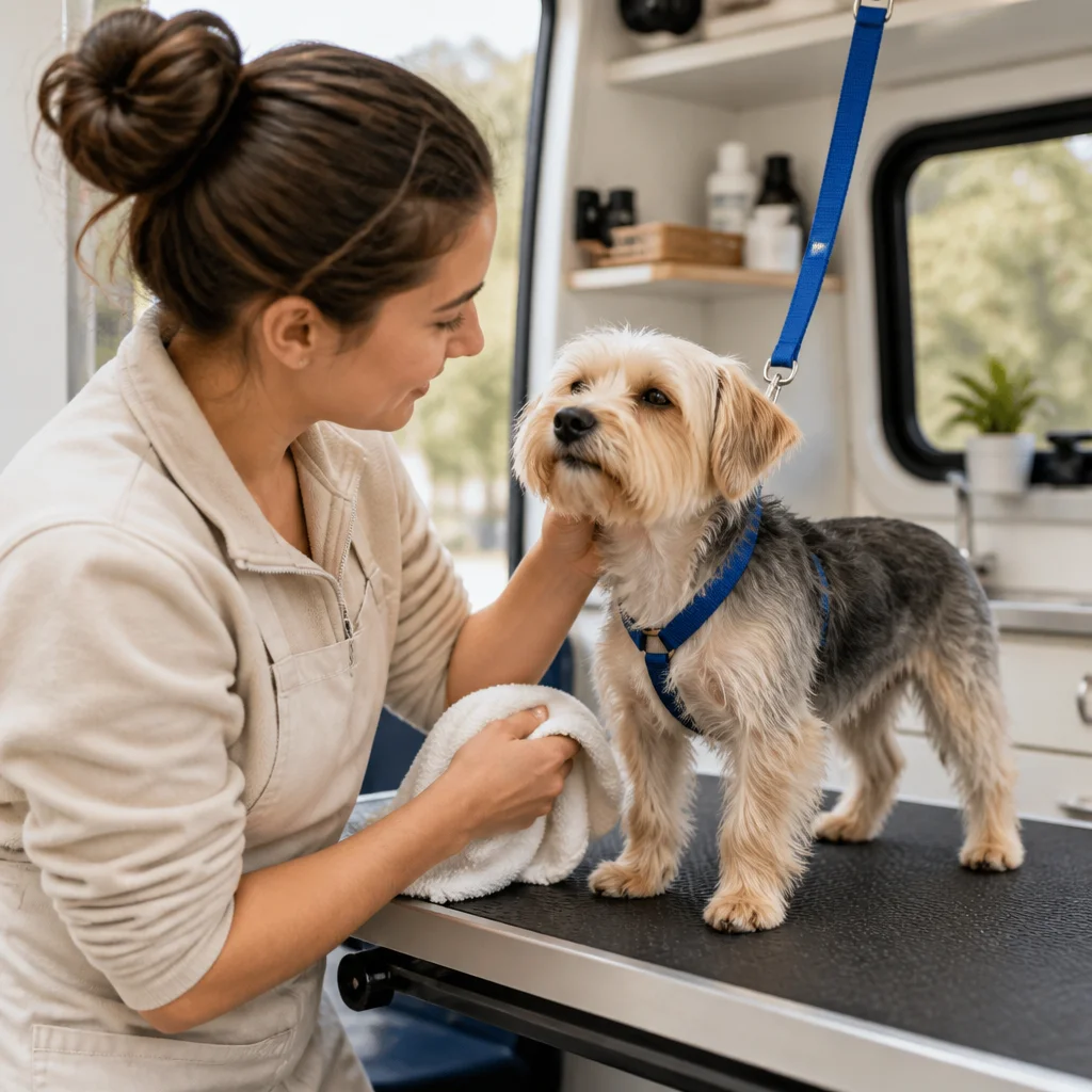 A quiet break or transition during the appointment