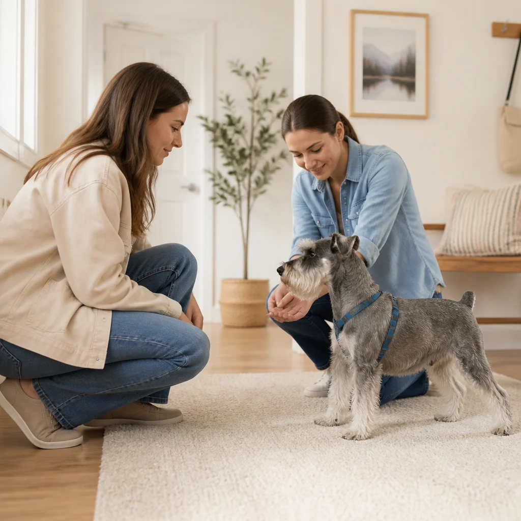 An owner observing the dog’s comfort before choosing